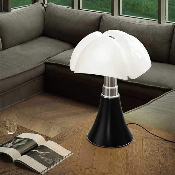 Martinelli Luce Pipistrello Lampa Stołowa 1965 Czarna NOWA