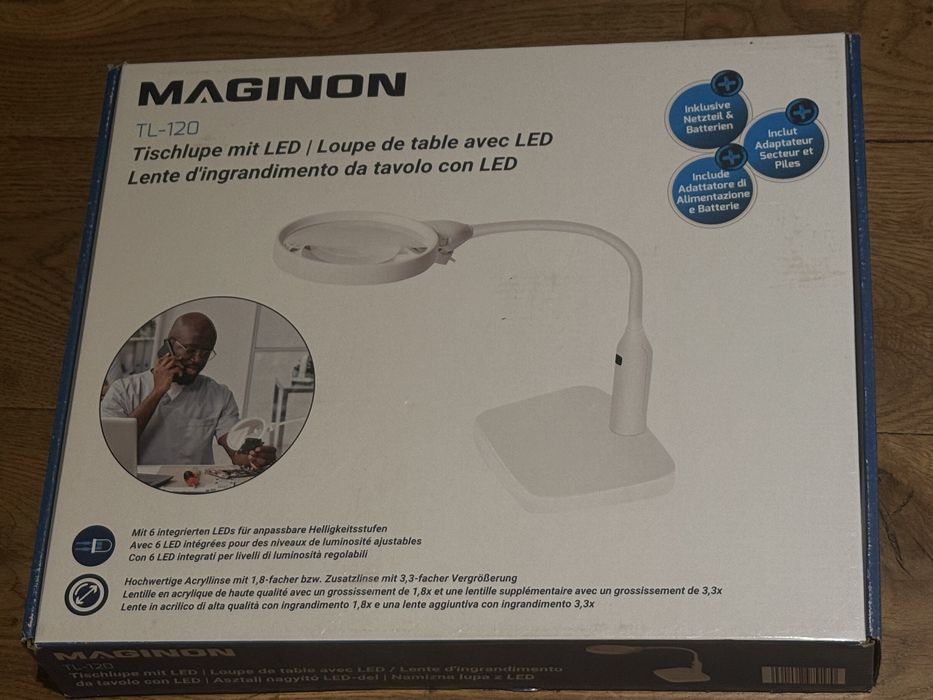 Lampa z lupą LED Maginon TL-120 1.8x/3.3x NOWA