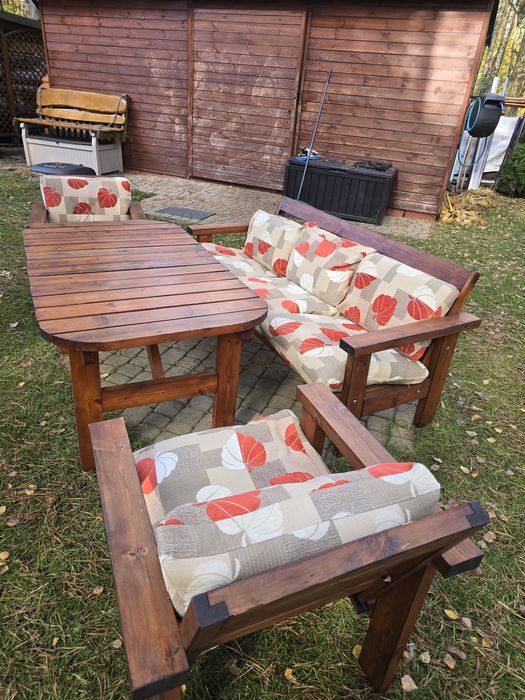 meble ogrodowe drewniane - zestaw