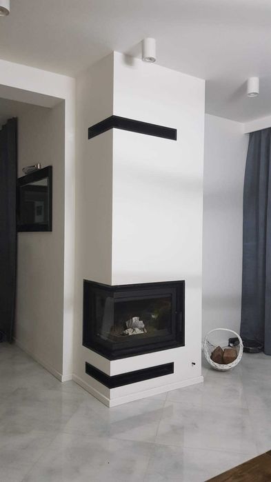 Kominek narożny - Zabudowa Montaż kominka Gwarancja Skierniewice