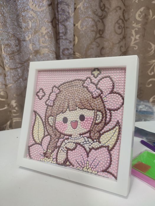 Quadro menina flor 5d64750963103873120