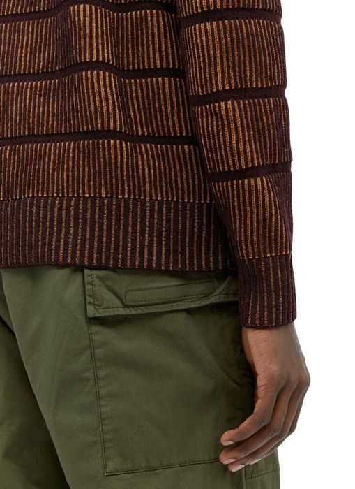 Светр STONE ISLAND 513D1 Striped Ribbed-Knit Sweater Brown