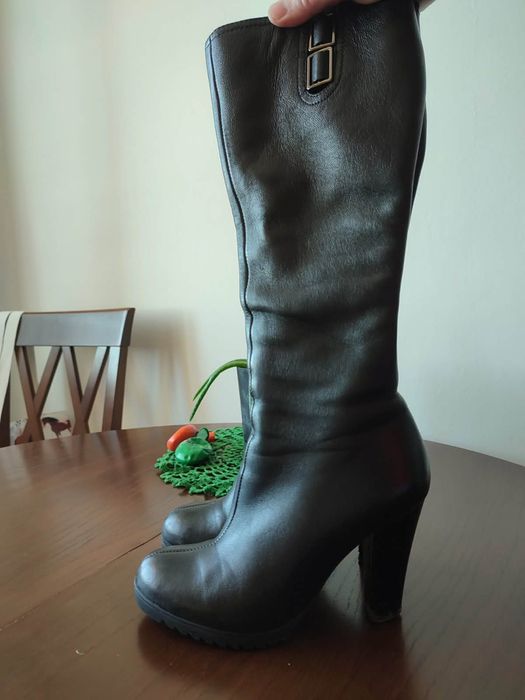 Чоботи  жіночі, 35 розмір, шкіра, єврозима овчина і байка