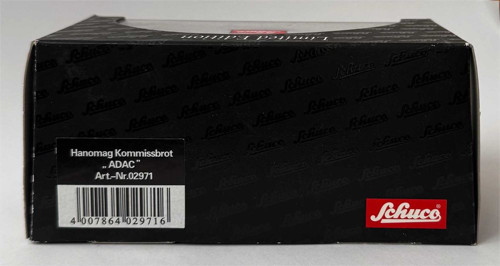 SCHUCO_Ref 02971 Hanomag Kommissbrot “ADAC” - Limited Edition. Escala 1/43. Completo, como novo.
