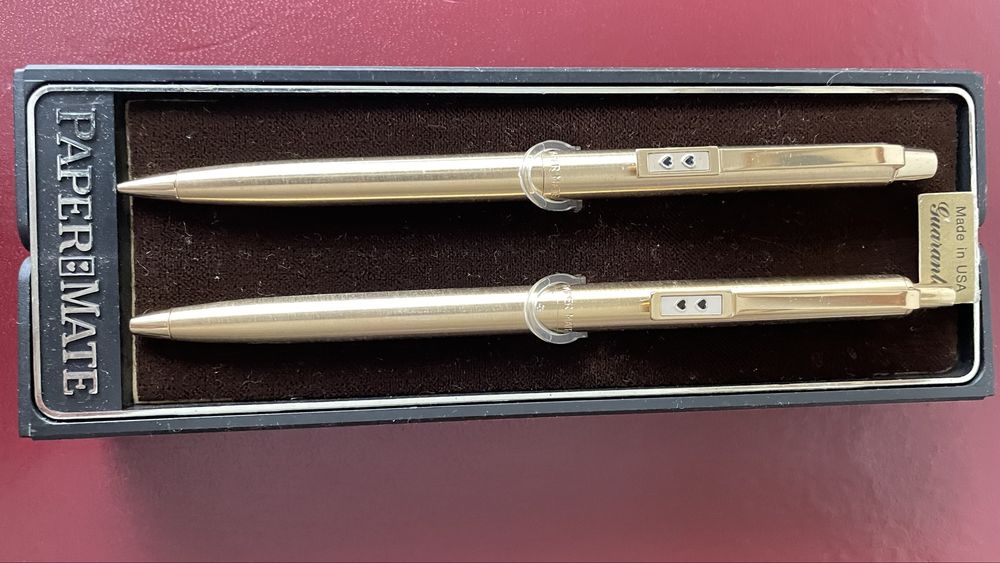 Conjunto Papermate ouro 14k
