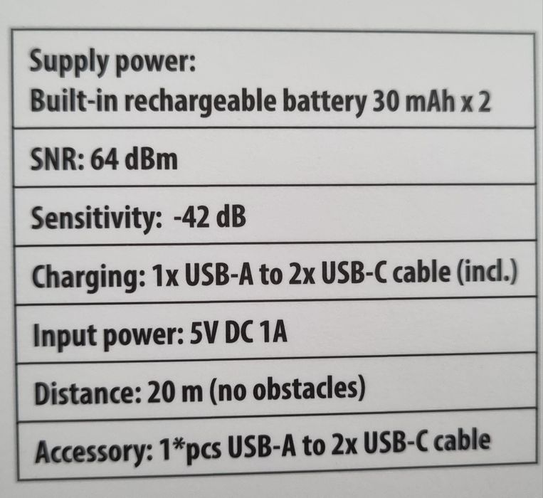 Mikrofon bezprzewodowy nor-tec do smartphona usb-c