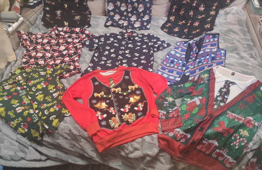 Рубашка мужская с новогодним принтом