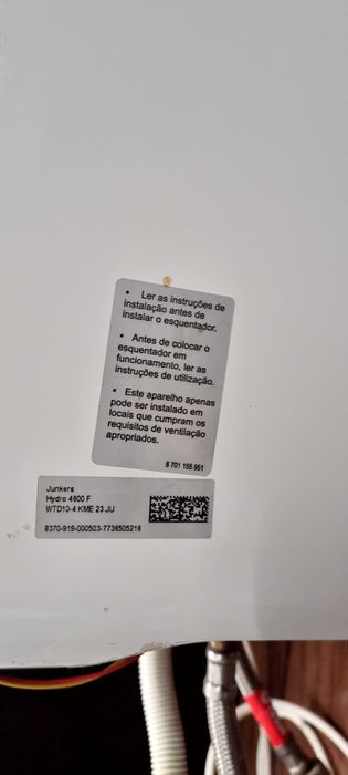 Esquentador Junkers gás natural 
Esquentador Junkers gás natural