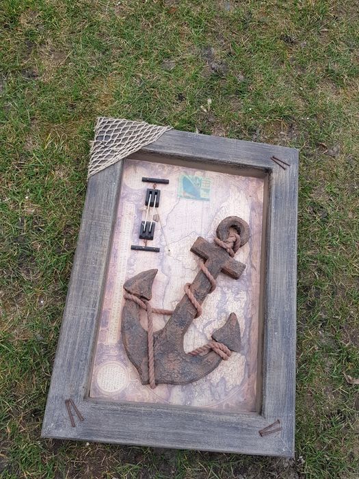 Obraz kotwica 3d unikat antyk