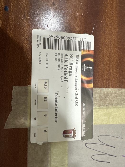 Bilhete UEFA Europa League Qualification 17/18 SC Braga x AIK