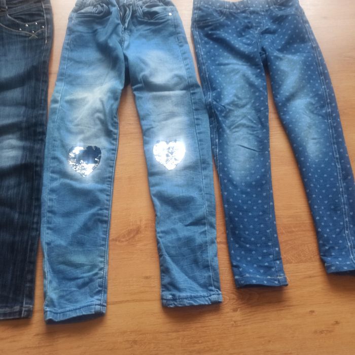 Spodnie jeans 4szt dla dziewczynki 7-8lat