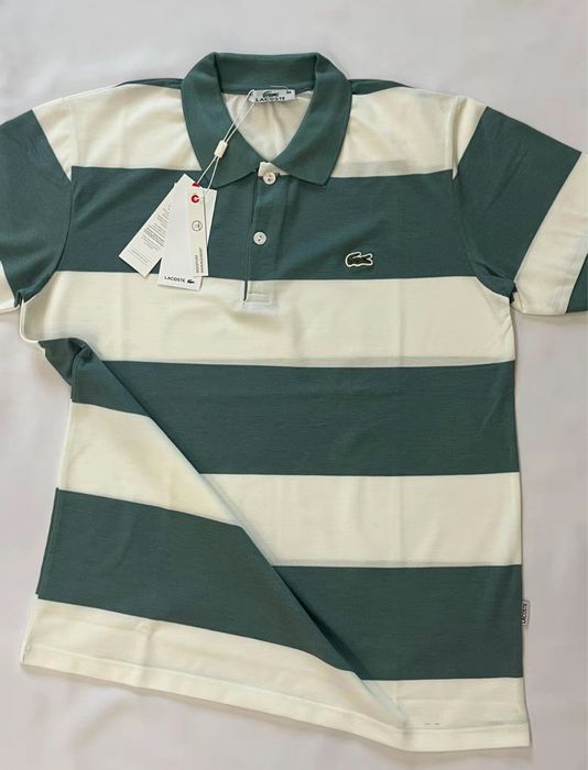 Чоловіча футболка поло Lacoste у смужку ( Розмір 3XL )