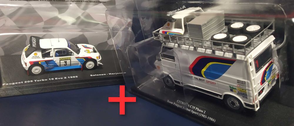 Peugeot 205 Turbo 16 + Citroen C35 Miniatura 1/43