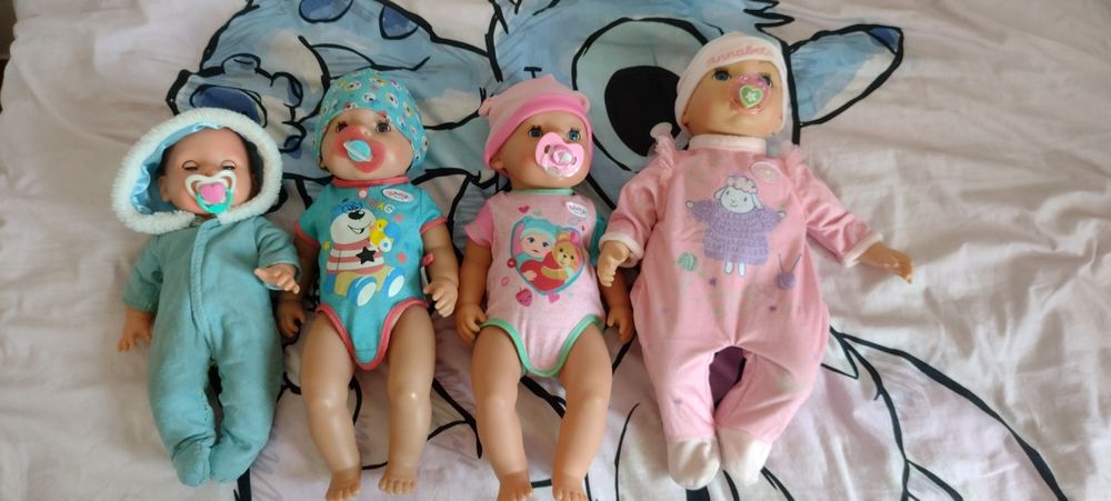 Lalki babyborn, annabell, baby born  interaktywne  łóżeczko wózek zestaw nosidełko stolik do karmienia