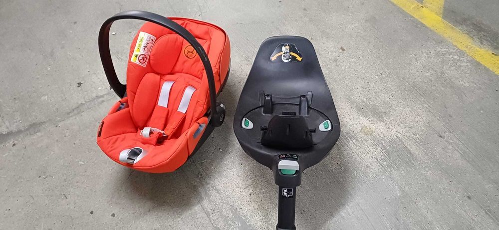 2 ovos + 1 base bebe automóvel - Rosa e Vermelho Modelo:Cybex Platinum