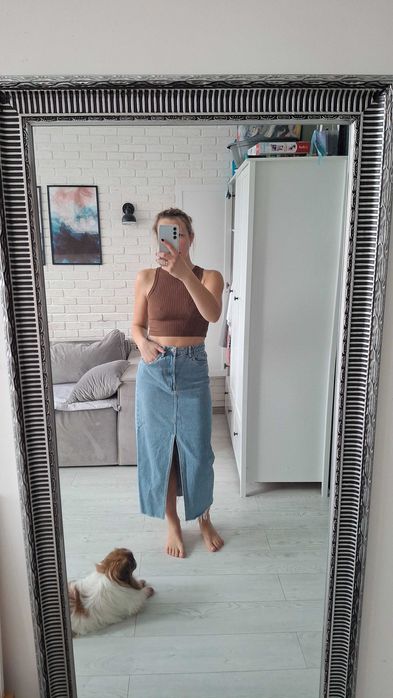 Джинсова юбка міді Sinsay