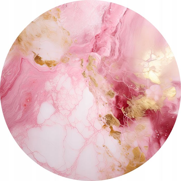 Podkładki ceramiczne pod kubek x4 Różowy Marmurek z dodatkiem złota