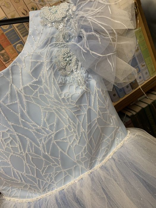 4в1 Плаття+обруч,рукавиці+кільця сніжинка,зима,нарядне