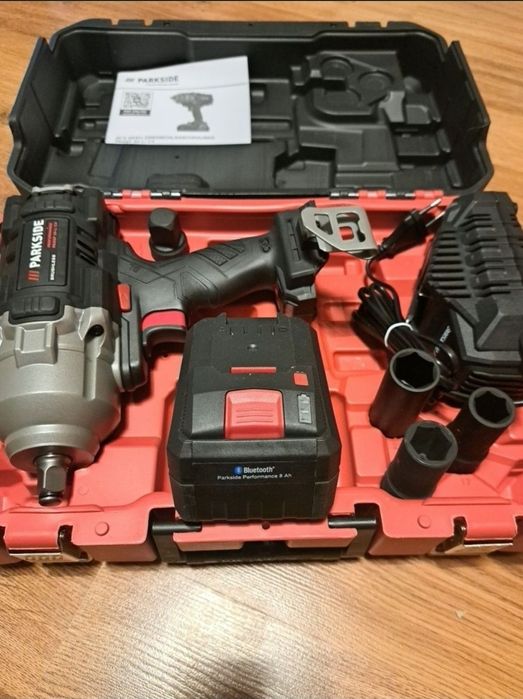 Najmocniejszy klucz udarowy Parkside performance z aku 8ah I ładowarką