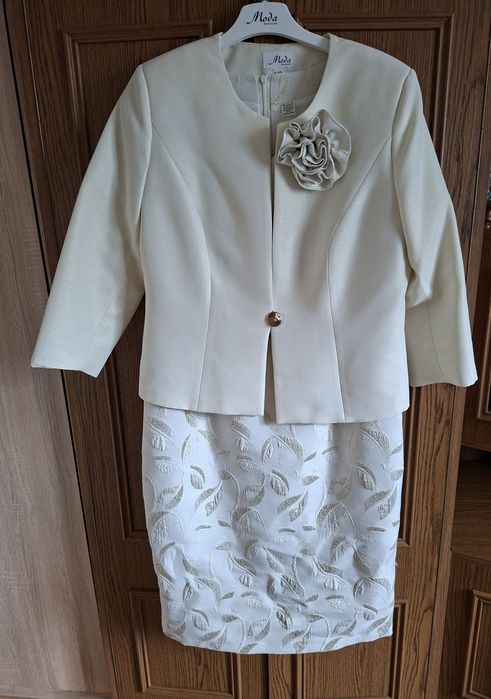 Elegancki komplet sukienka + marynarka Moda Exclusive r. 42