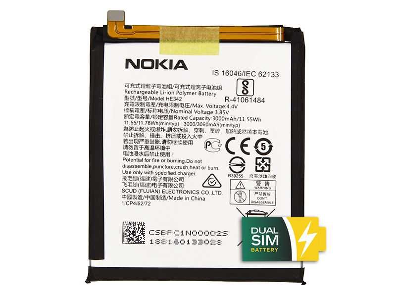 Нова батарея Nokia HE342 для Nokia 6.1 Plus та Nokia X6 2018