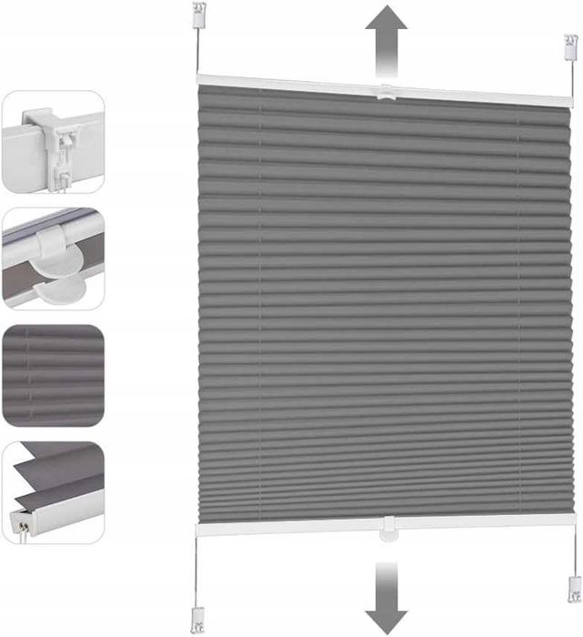 Roleta Sekey plisowana 90 x 150 ciemnoszara