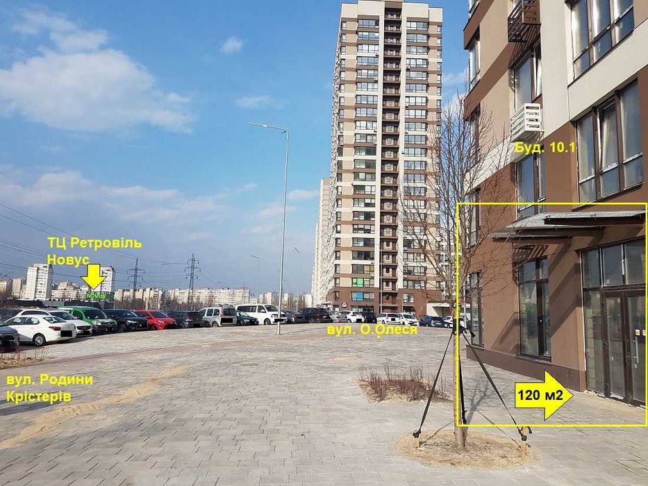 Фасад, кутове, ЖК Варшавський-2, навпроти ТЦ, вул.Олеся/вул.Крістерів