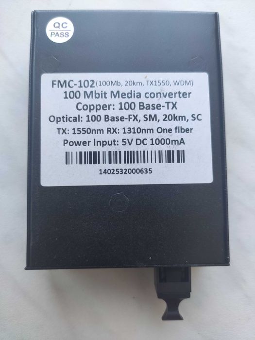 Медиа конвертор Fora FMC-102 новый