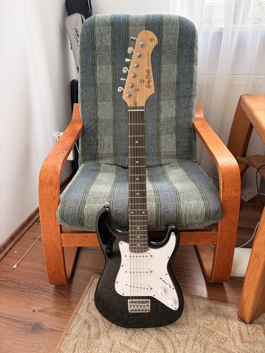 Gitara elektryczna Stratocaster - Harley Benton Standard Series – krótka skala, czarna