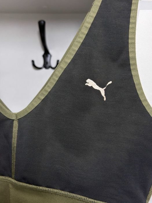 biustonosz Puma sportowy czarny logo dekolt S