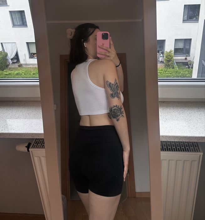 Crop top damski bialy