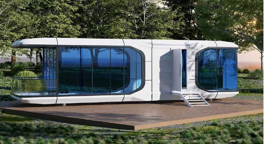 Nowoczesny domek kapsuła letniskowy całoroczny 11.5m x 3.3m