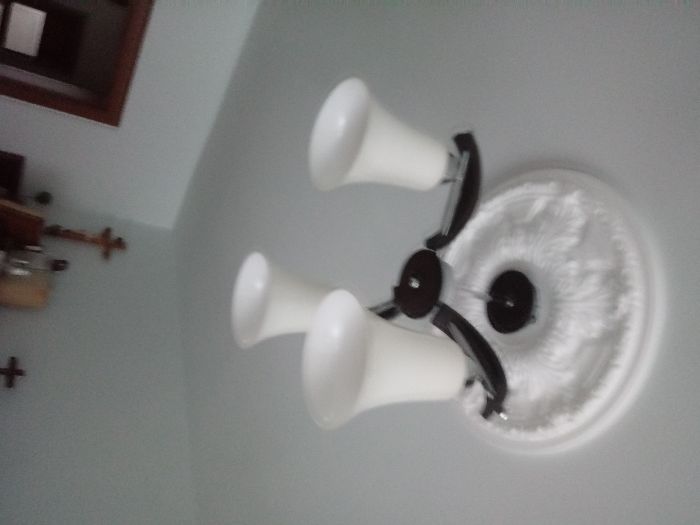 Żyrandol 3 ramienny Chrom-Drewno