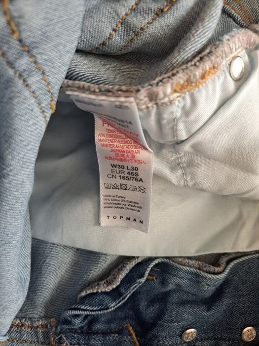 Męskie spodnie jeansowe Topman rozm. W30/L30