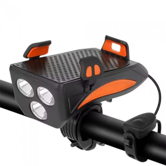Фара велосипед FY-319B-3LM з акумулятором, сигналом, тримач для телефо