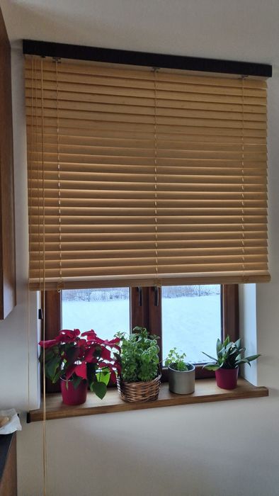 Żaluzje drewniane - bambus naturalny 55mm