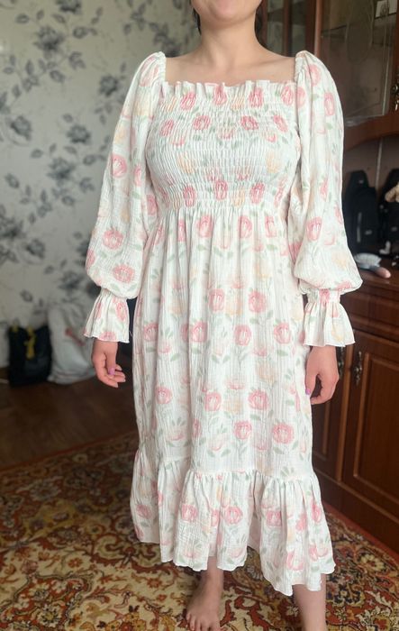 Муслінова сукня з натуральної бавовни розмір універсальний від хсдо2хл