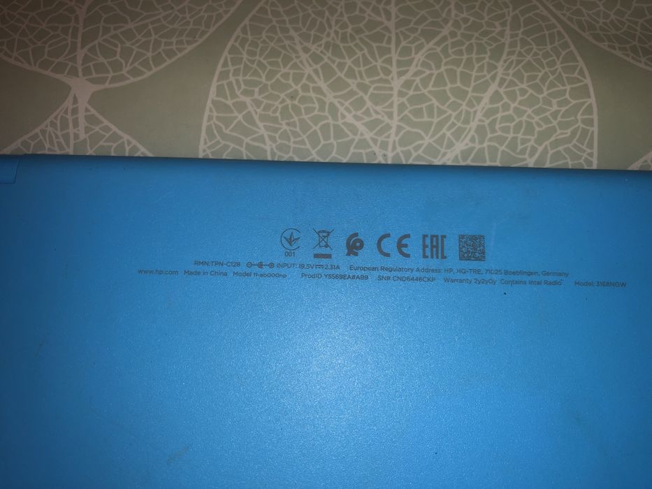 Portatil hp modelo 3168NG