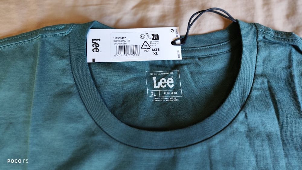 Lee zielony morski t-shirt rozm XL jak XL/XXL