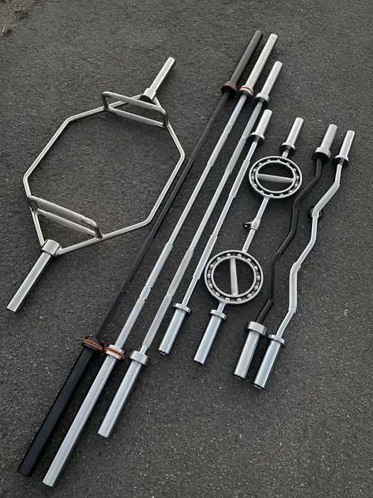 Гриф W-подібний зігнутий 120 см, 50 мм олімпійський, треп, прямий