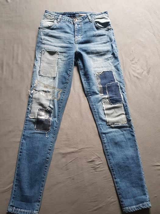 Spodnie Maryley włoskie z naszywkami