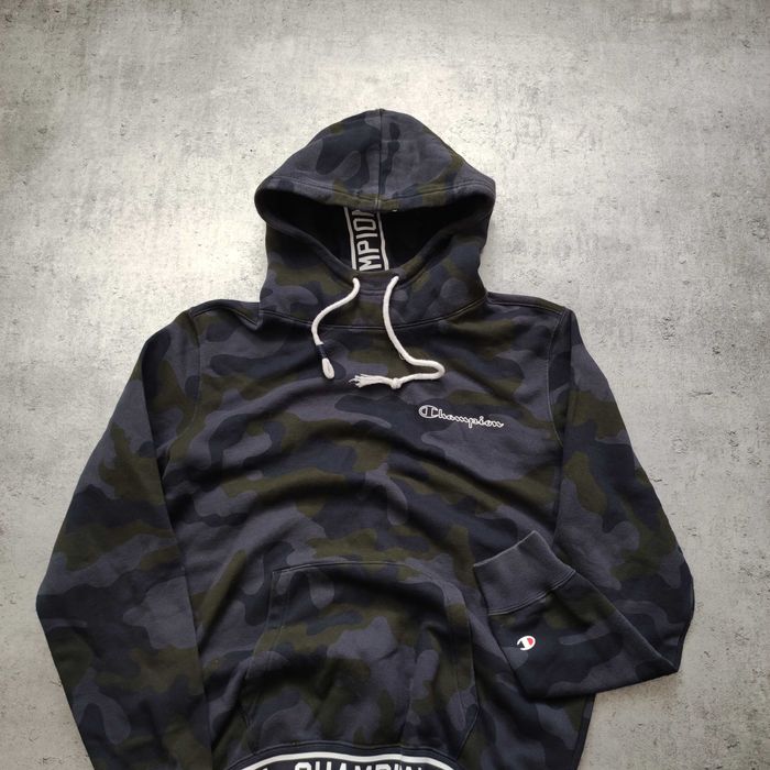 MĘSKA Bluza z Kapturem Hoodie Camo Moro Champion Logo Sportowa