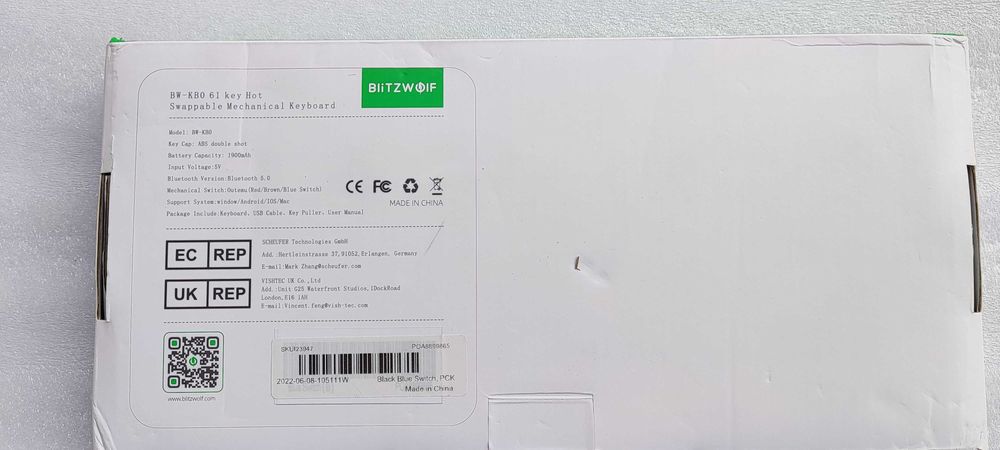 teclado mecânico BlitzWolf BW-KB0 61 teclas