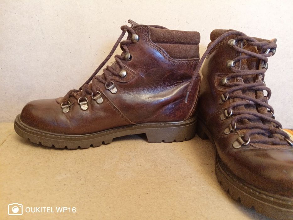 Ботинки тёмно-коричневый кожаные