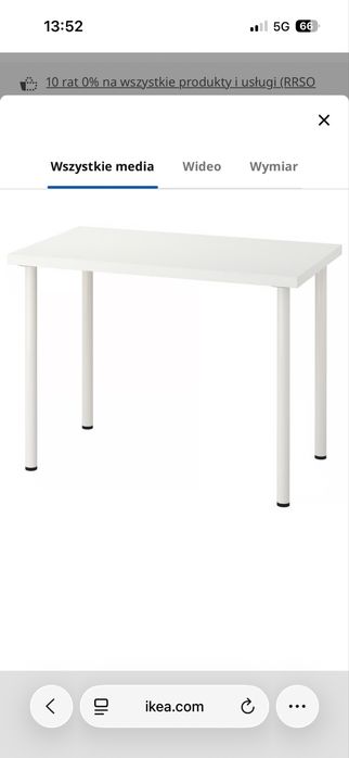 Stół/biurko linnmon/adils ikea