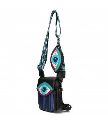 Torebka listonoszka z odpinaną klapką PSYCHE oko granat