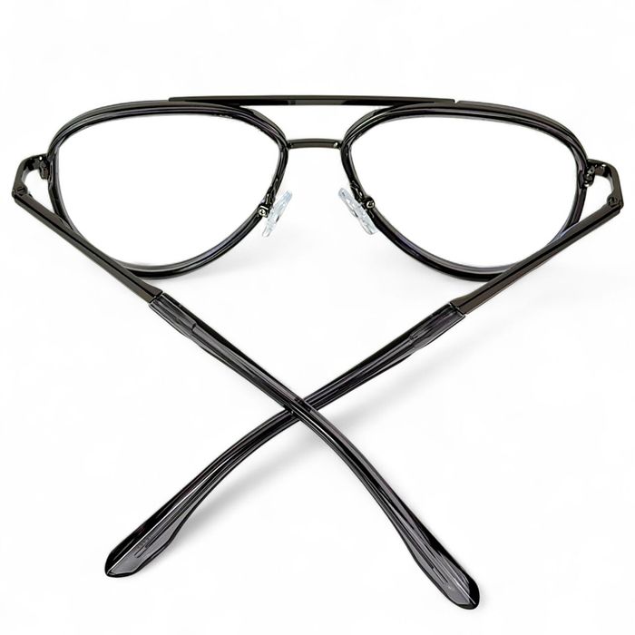 Okulary Do Komputera Blue Light Aviator Czarno‑Szare Unisex