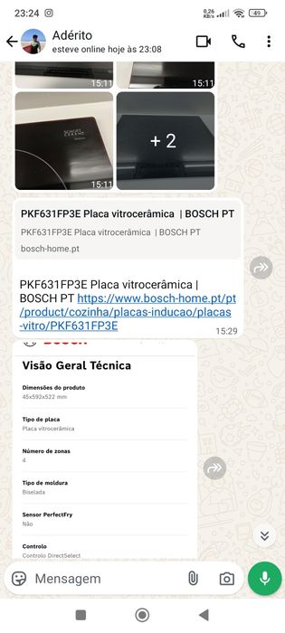 Placa vitrocerâmica  BOSCH