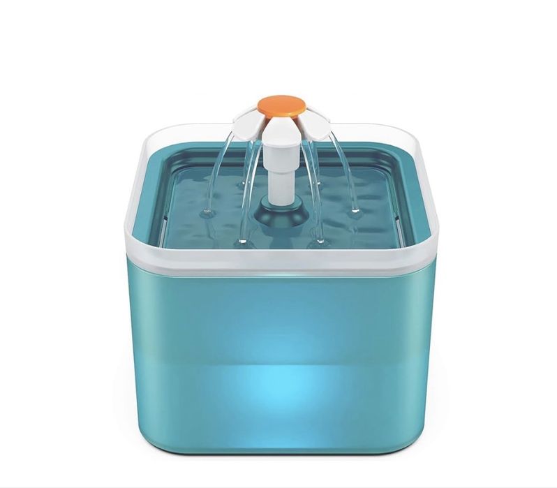 NICREW Fontanna dla Kota Psa 2L Cicha Zielona LED 1 Filtr