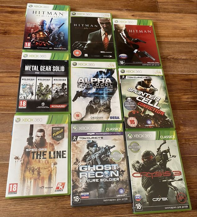 Xbox 360: Metro, Crysis, Hitman, Wolfenstein, Armored Core, Halo, MGS
